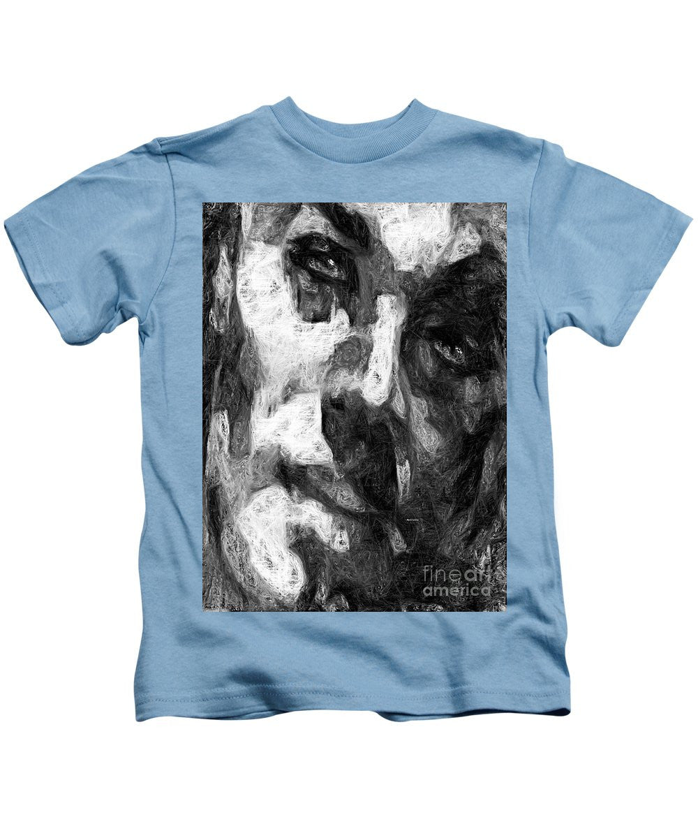 T-shirt pour enfant - Visage masculin noir et blanc