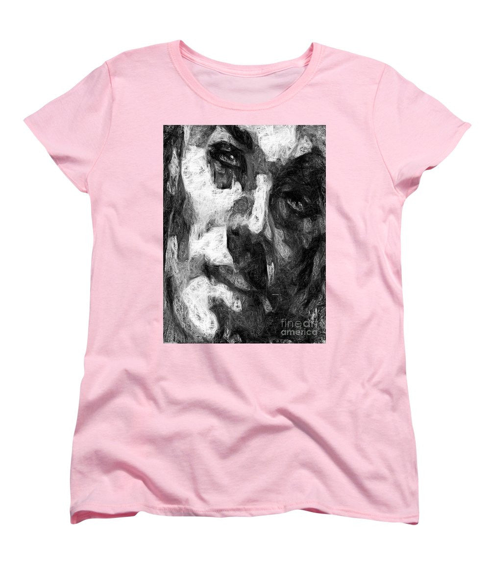 Women's T-Shirt (Standard Cut) - Black And White Male Face
