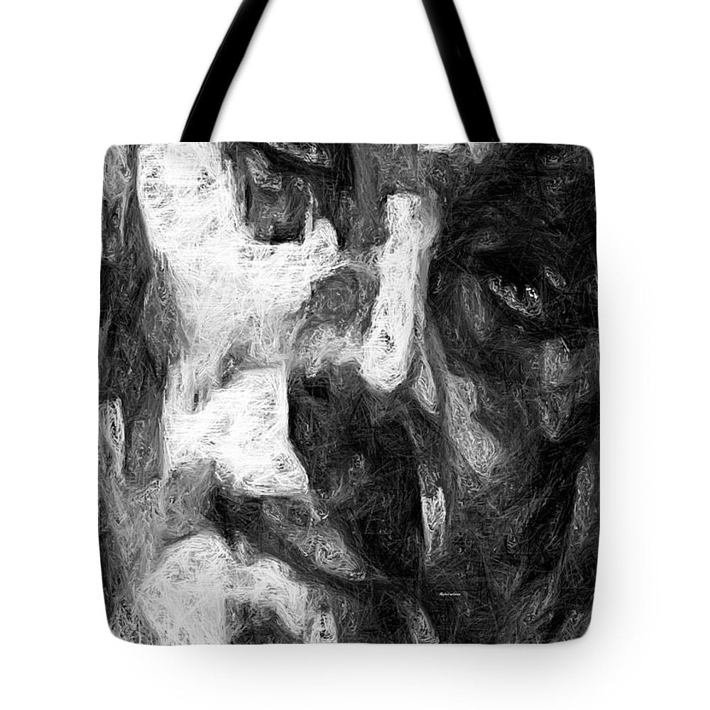 Tote Bag - Black And White Male Face