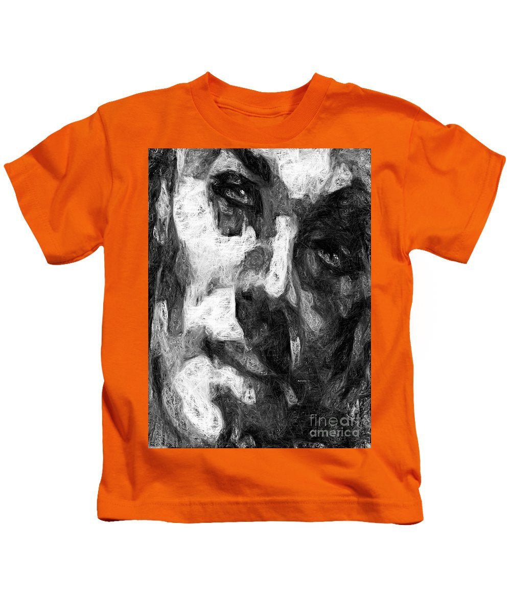 T-shirt pour enfant - Visage masculin noir et blanc