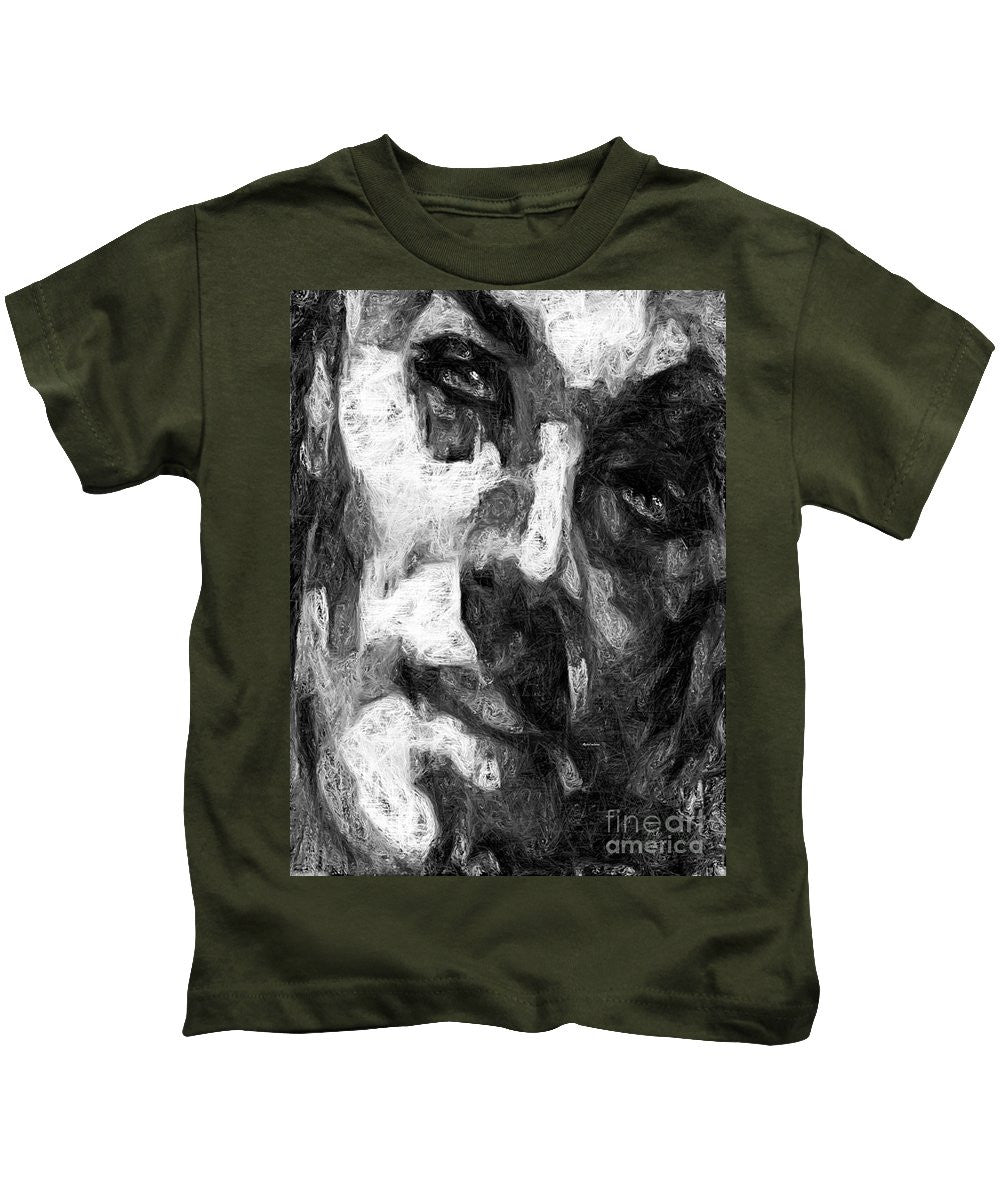 T-shirt pour enfant - Visage masculin noir et blanc