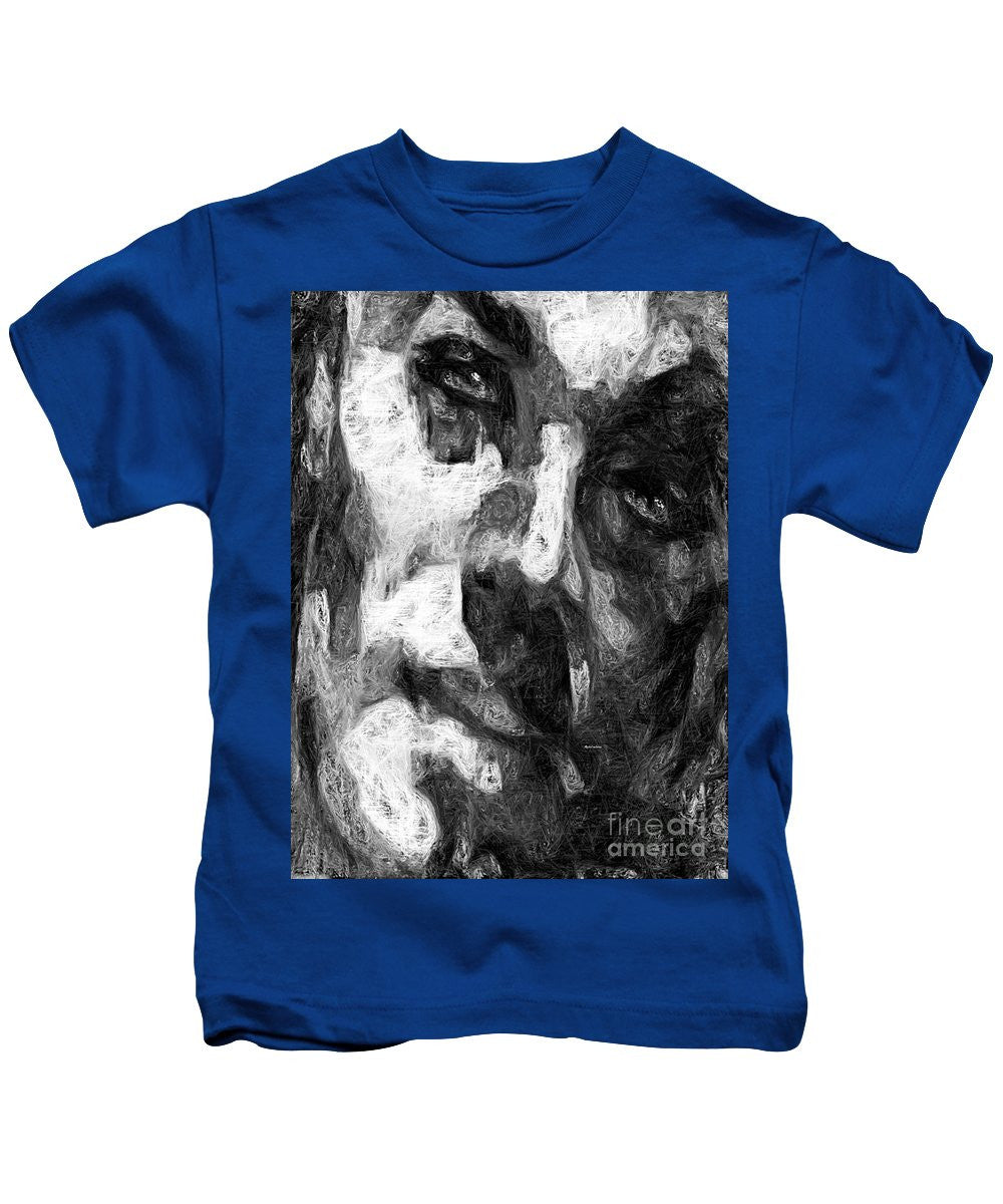 T-shirt pour enfant - Visage masculin noir et blanc