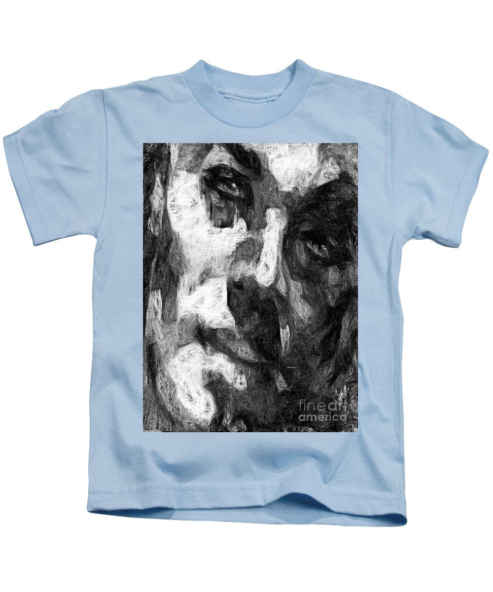 T-shirt pour enfant - Visage masculin noir et blanc