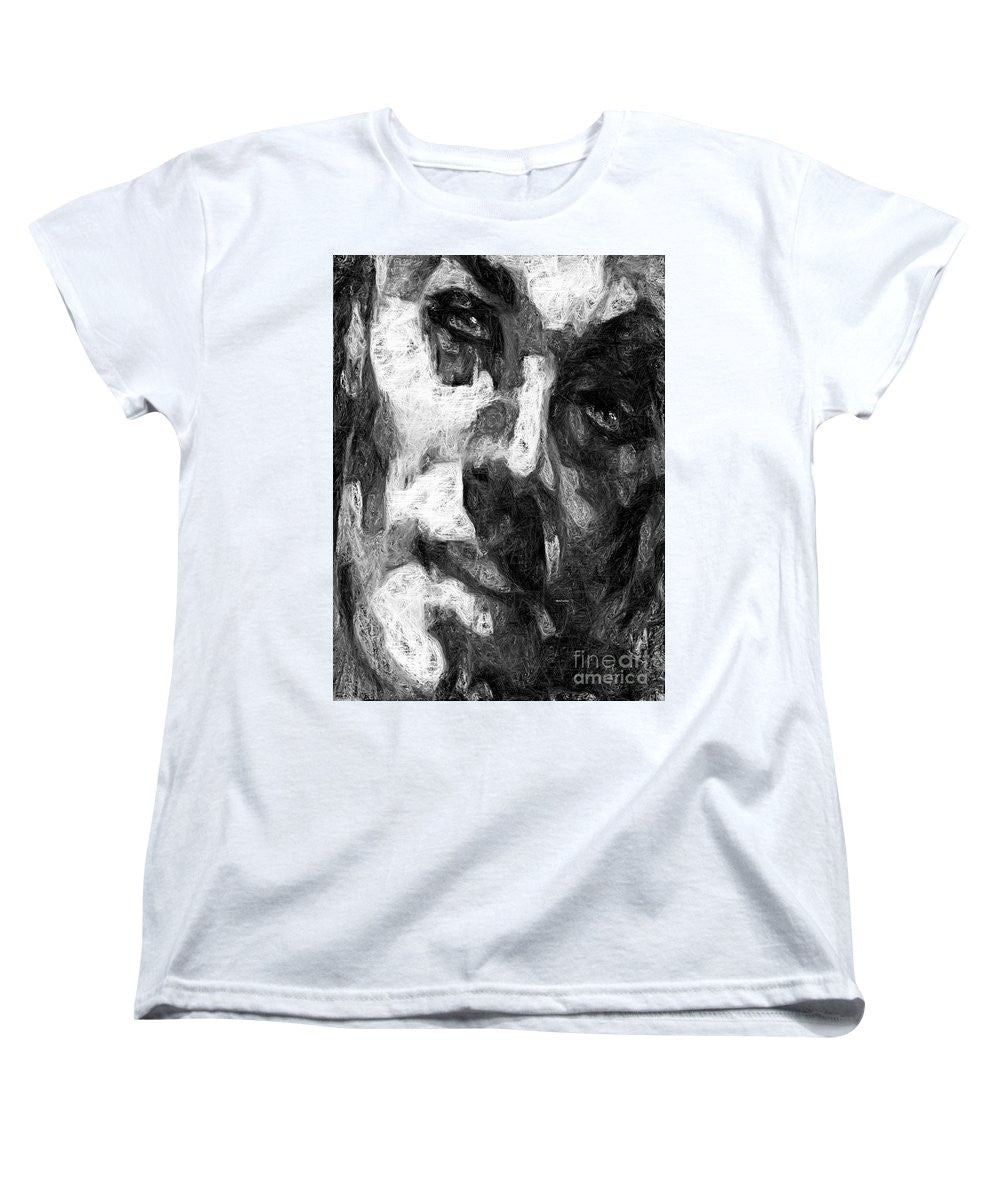 Women's T-Shirt (Standard Cut) - Black And White Male Face