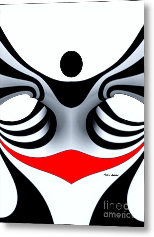 Black White And Red Geometric Abstract - Metal Print