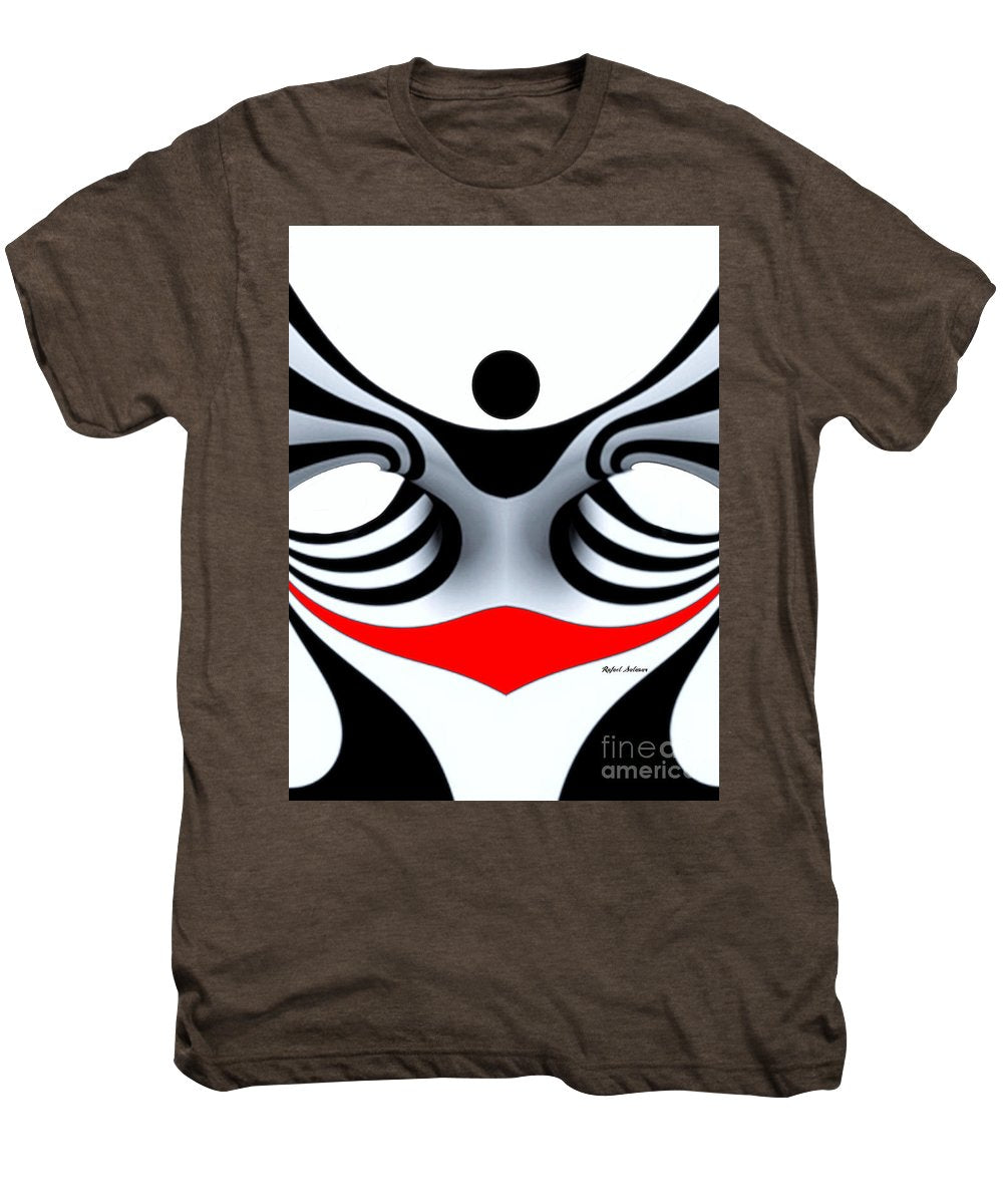 Black White And Red Geometric Abstract - Men's Premium T-Shirt