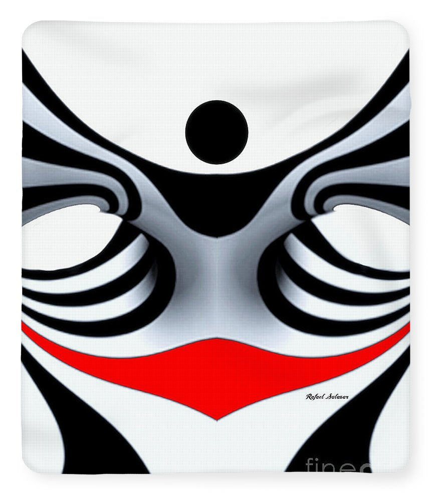 Black White And Red Geometric Abstract - Blanket