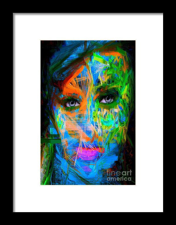 Framed Print - Blue Bonnet Girl