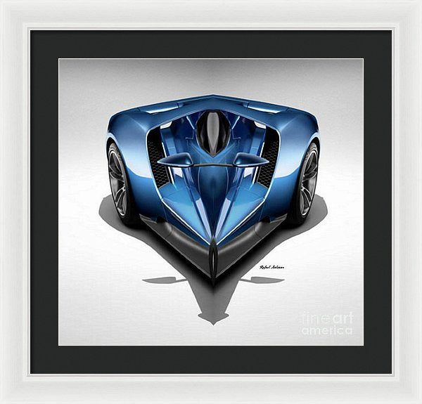 Framed Print - Blue Car 002