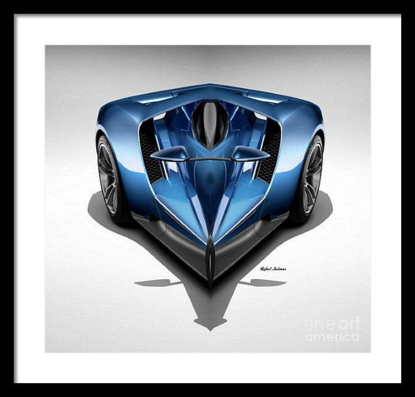 Framed Print - Blue Car 002