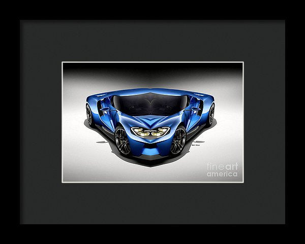 Framed Print - Blue Car 003