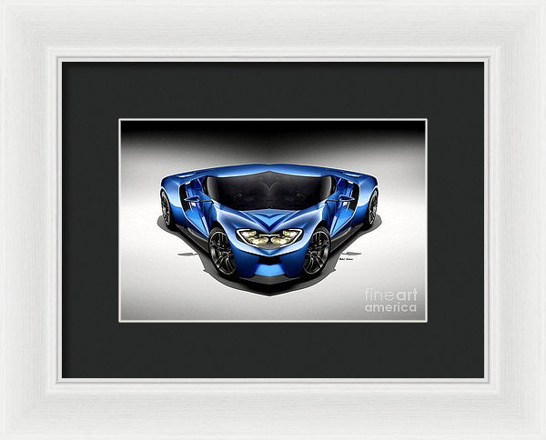 Framed Print - Blue Car 003