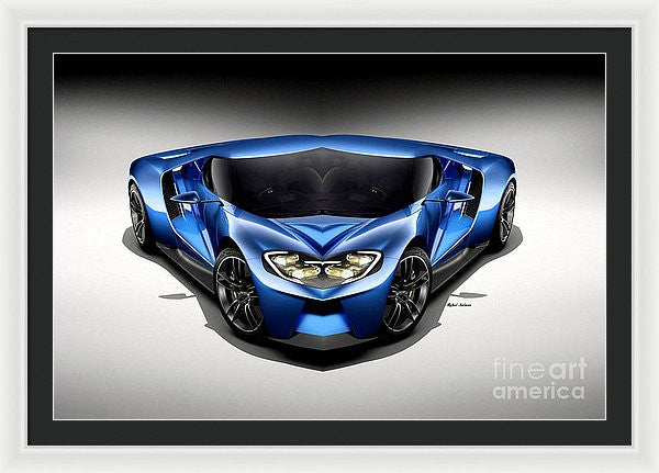 Framed Print - Blue Car 003