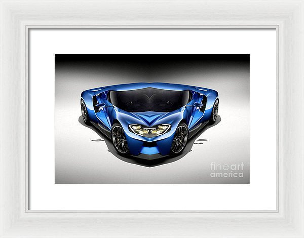 Framed Print - Blue Car 003