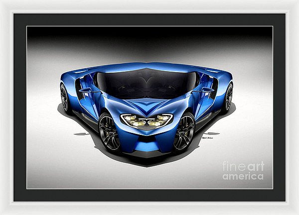 Framed Print - Blue Car 003