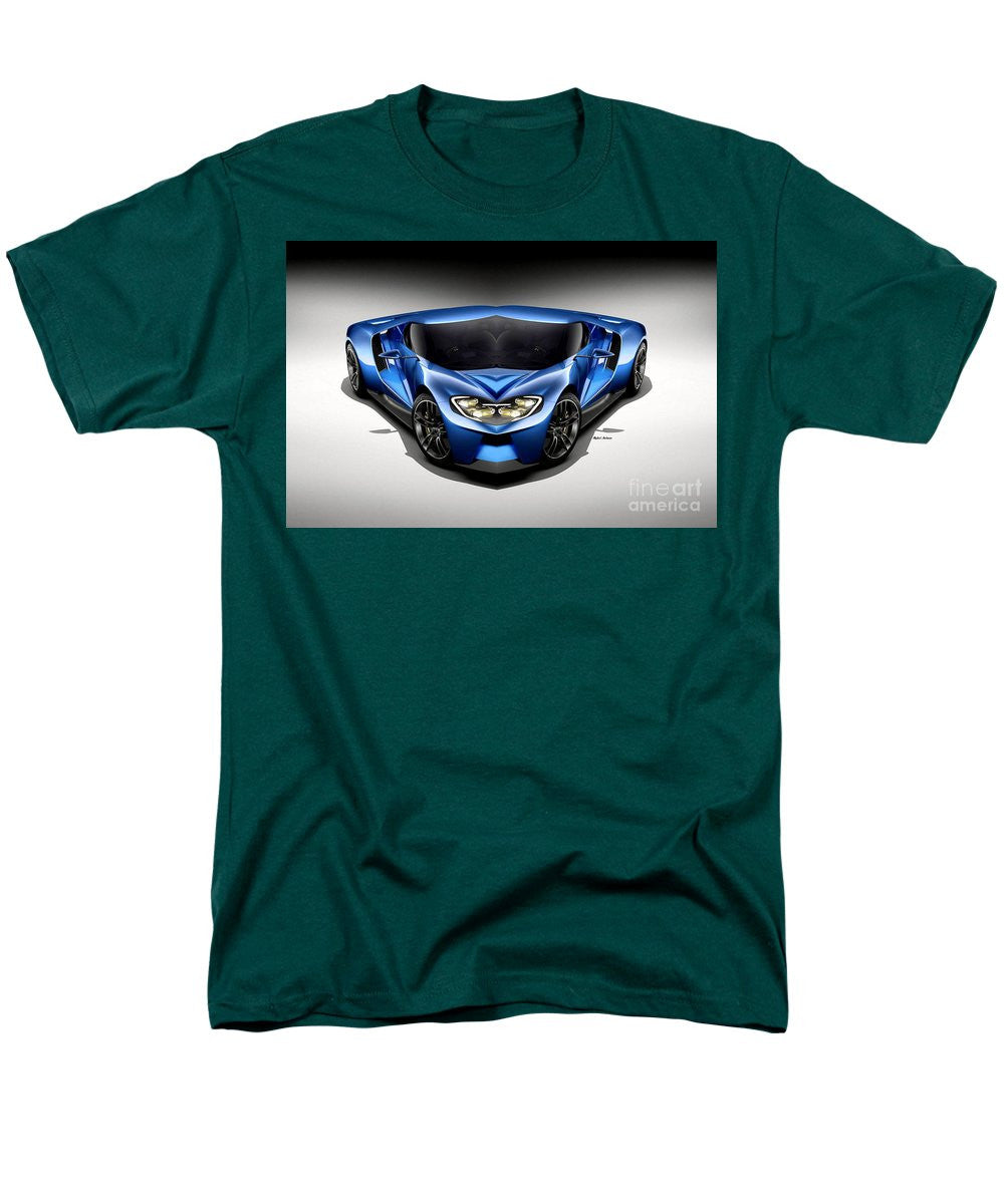 T-shirt pour homme (coupe standard) - Voiture bleue 003