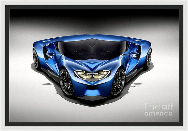 Framed Print - Blue Car 003