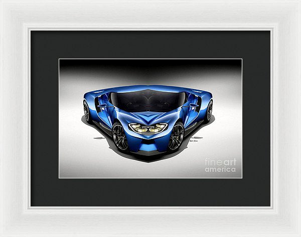 Framed Print - Blue Car 003