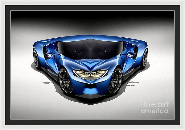 Framed Print - Blue Car 003