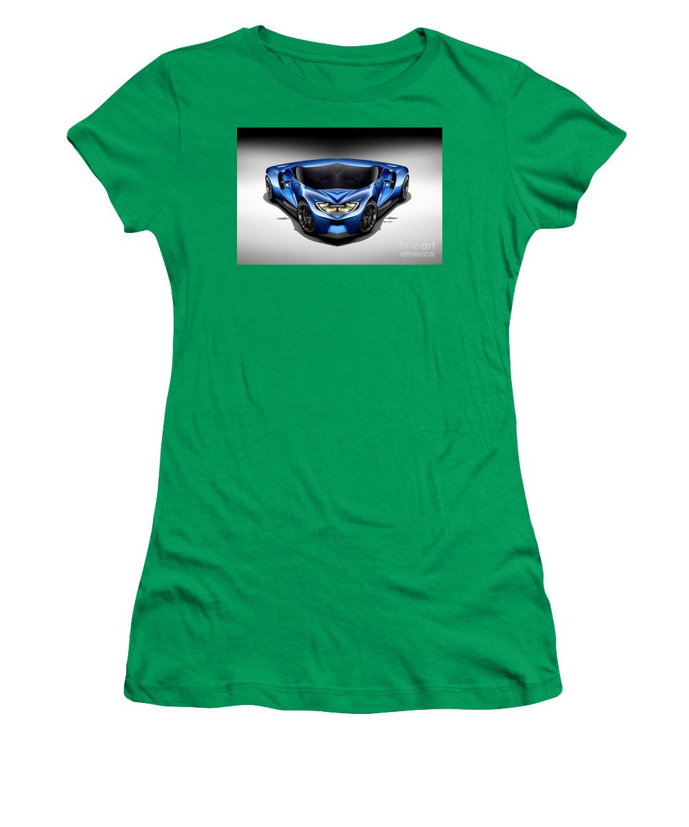 Women's T-Shirt (Junior Cut) - Blue Car 003