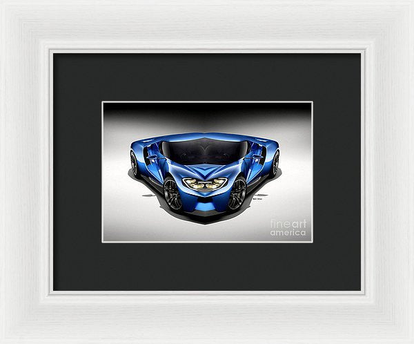 Framed Print - Blue Car 003