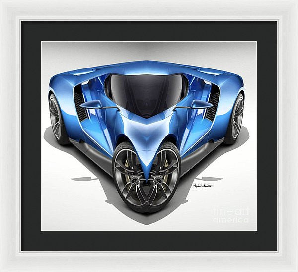 Framed Print - Blue Car 01
