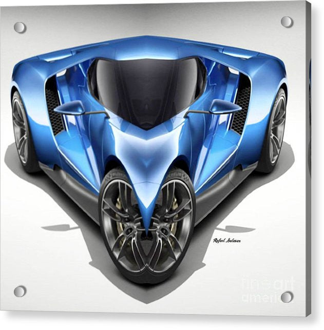 Acrylic Print - Blue Car 01
