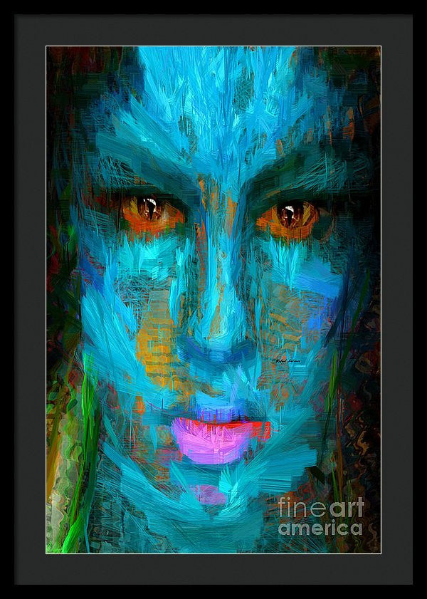 Framed Print - Blue Face