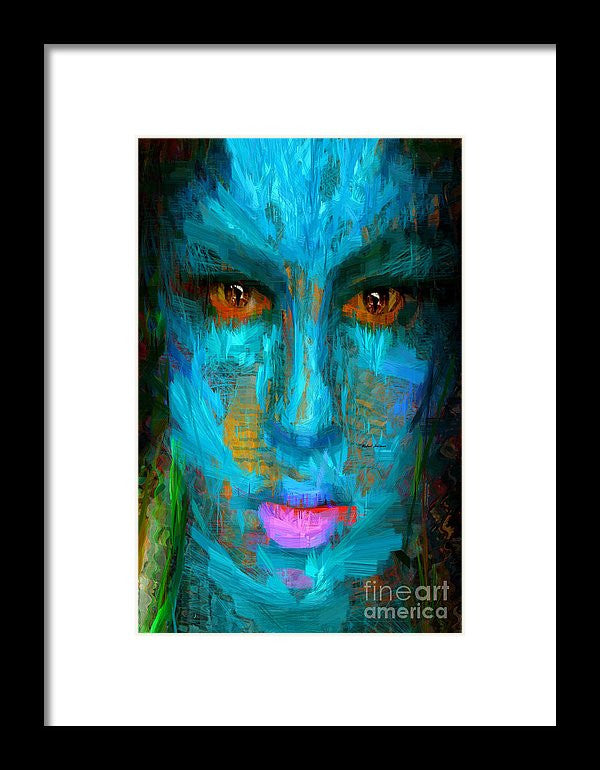 Framed Print - Blue Face