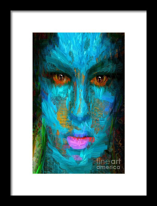 Framed Print - Blue Face