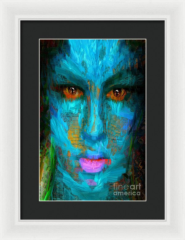 Framed Print - Blue Face