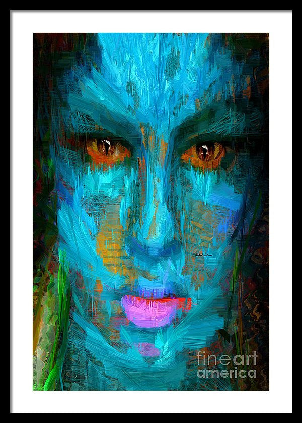 Framed Print - Blue Face