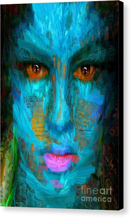 Impression sur toile - Visage bleu