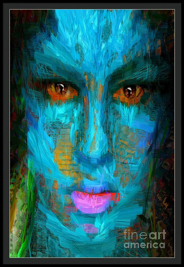 Framed Print - Blue Face