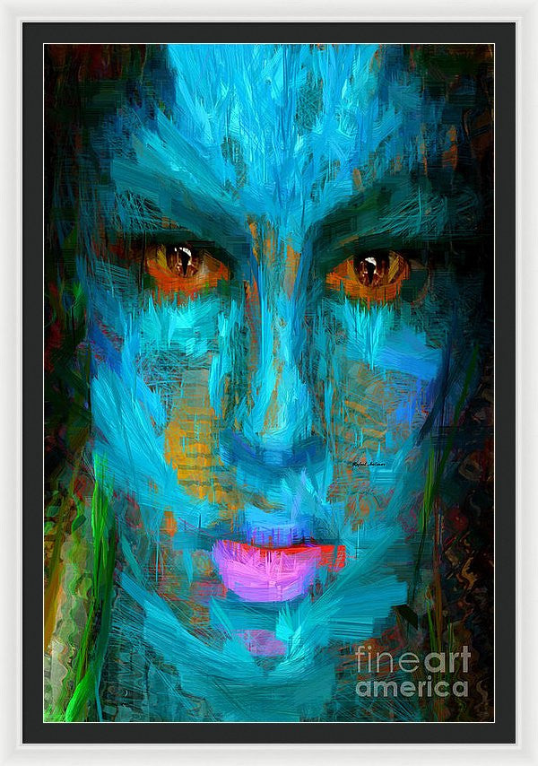 Framed Print - Blue Face