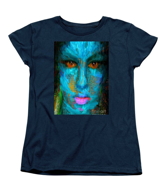 Women's T-Shirt (Standard Cut) - Blue Face