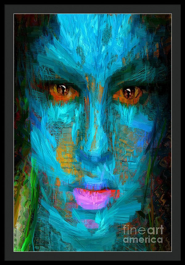 Framed Print - Blue Face