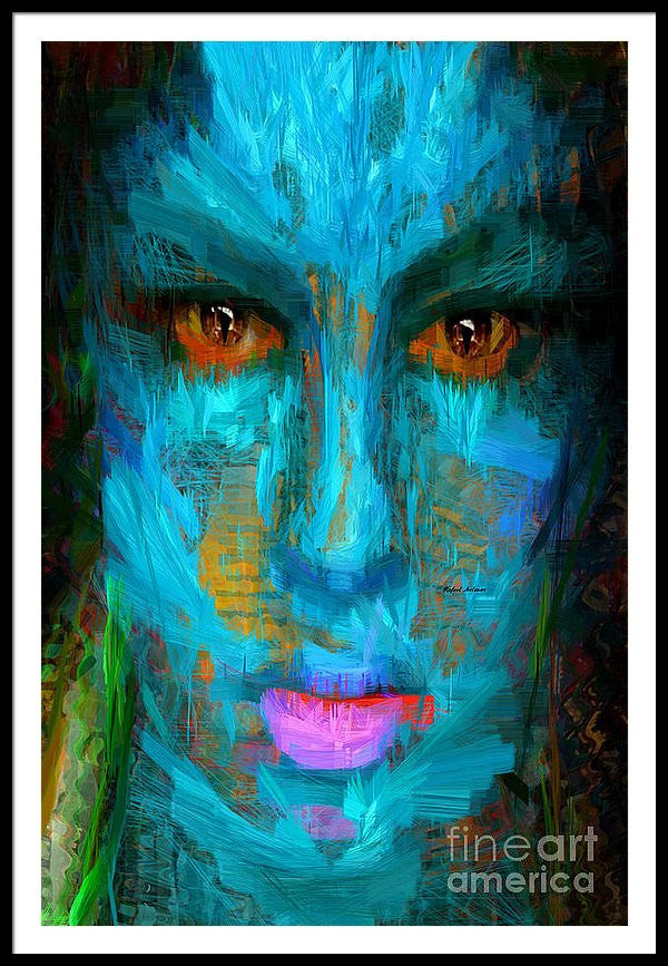 Framed Print - Blue Face