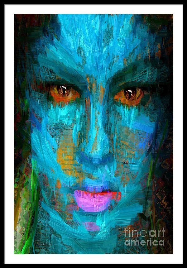 Framed Print - Blue Face