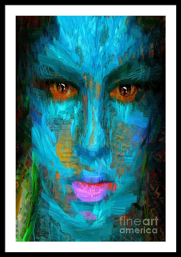 Framed Print - Blue Face