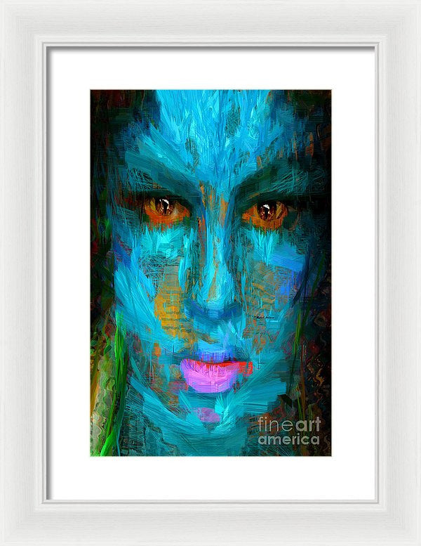 Framed Print - Blue Face