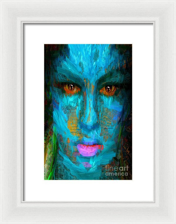 Framed Print - Blue Face