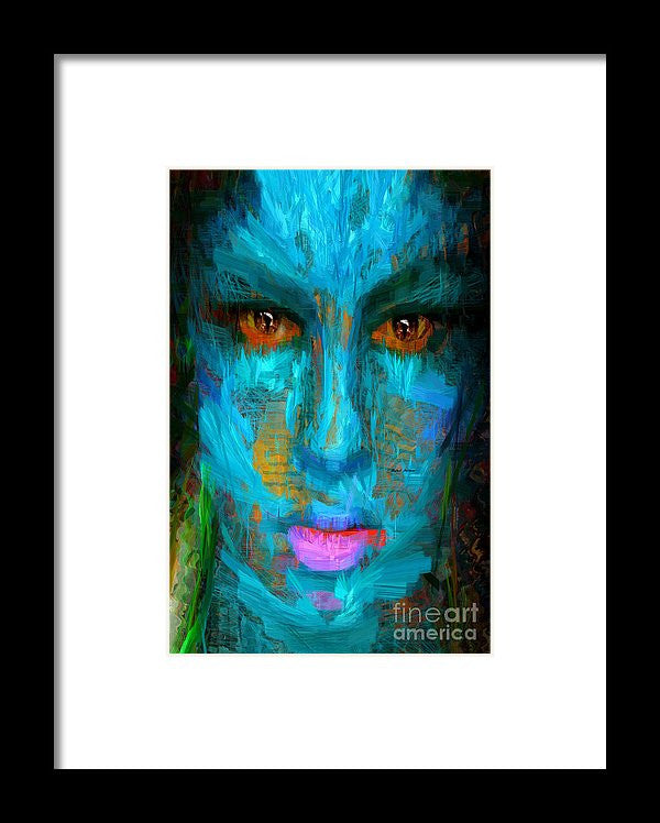 Framed Print - Blue Face