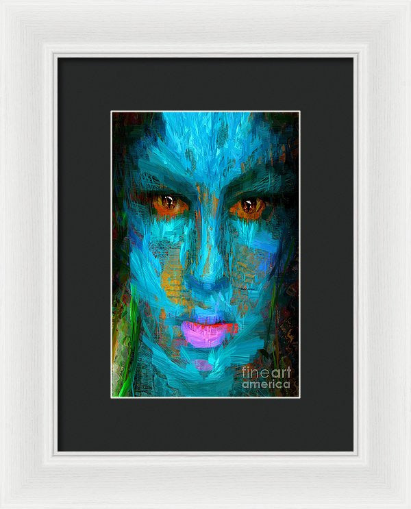 Framed Print - Blue Face