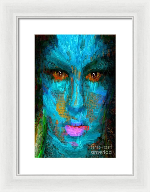 Framed Print - Blue Face