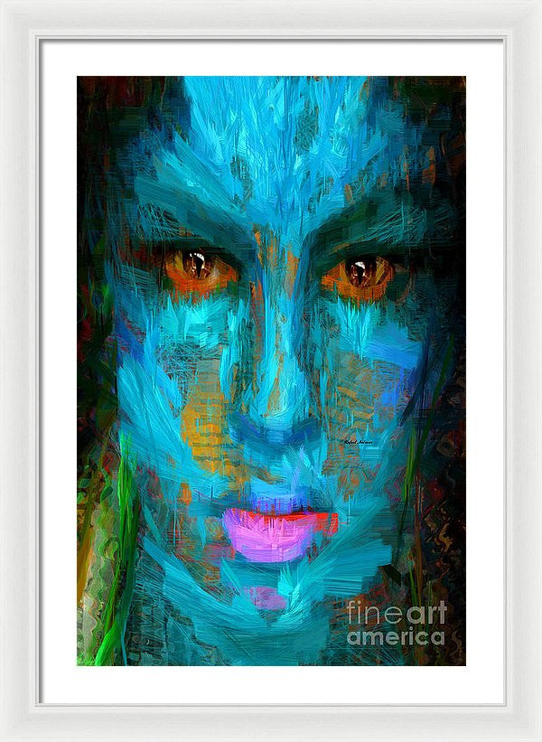 Framed Print - Blue Face