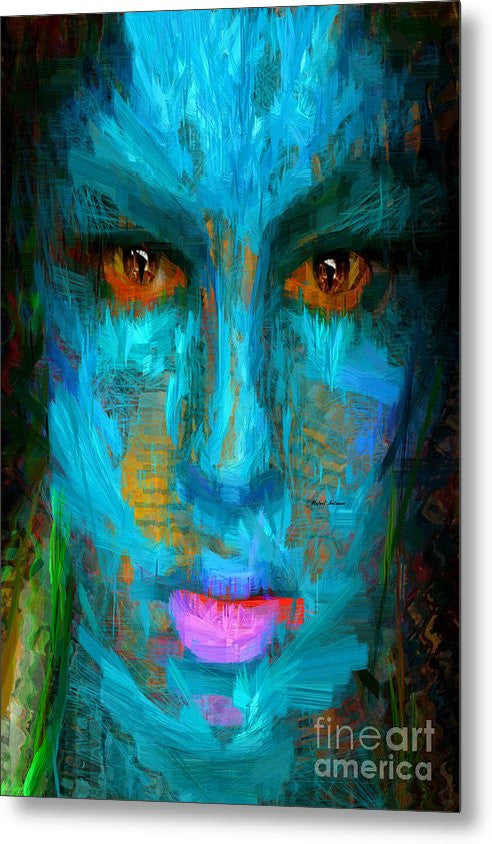 Metal Print - Blue Face