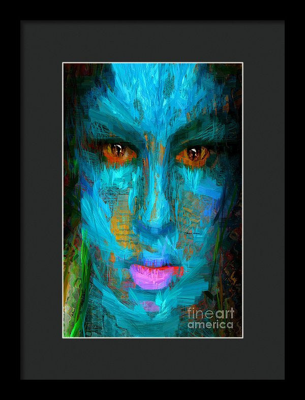 Framed Print - Blue Face