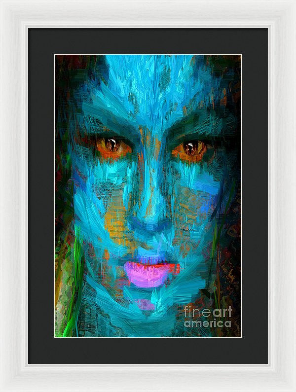 Framed Print - Blue Face