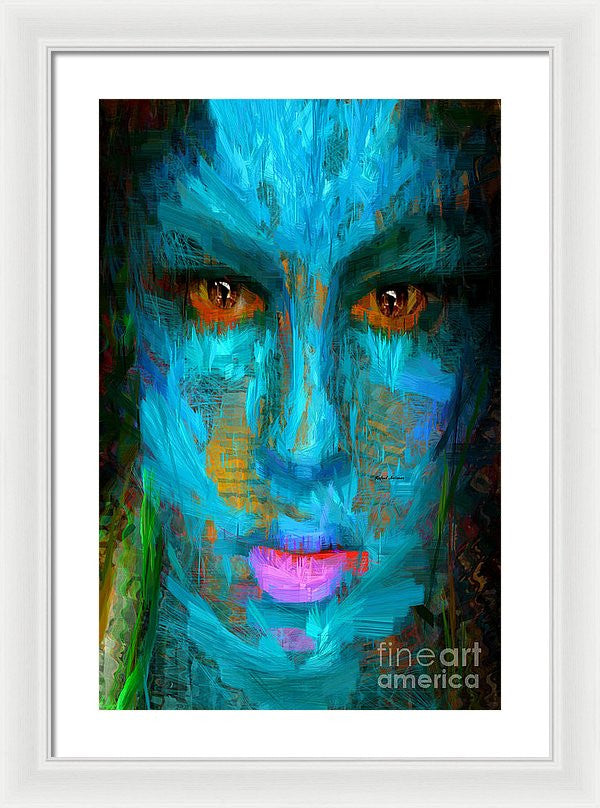 Framed Print - Blue Face